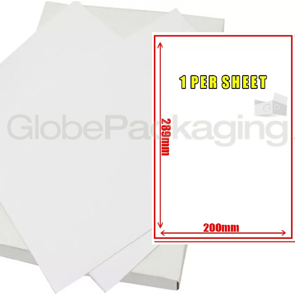 20 A4 Sheets Of Printer Address Labels - 1 Per Sheet